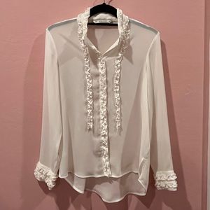 Zara Ruffled Long Sleeve Blouse